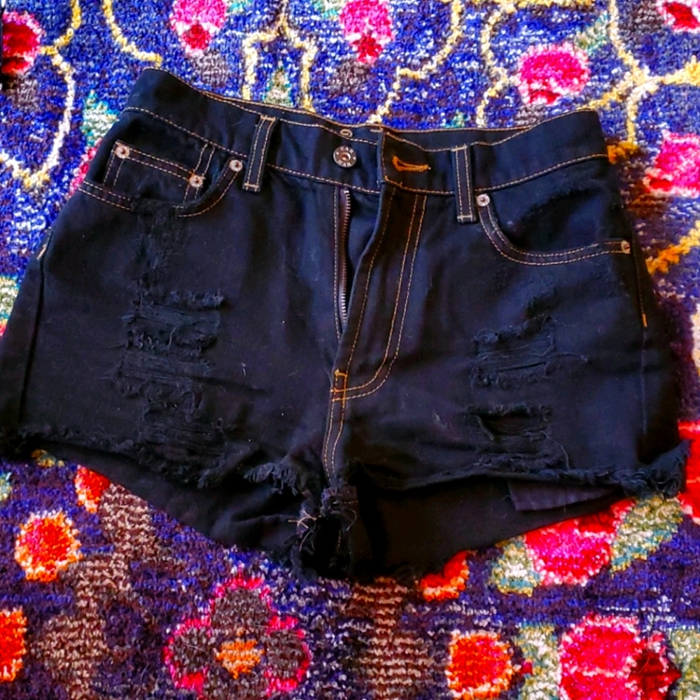 Carmar black denim shorts